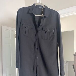 Obey Black Button Down Shirt Dress